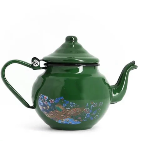 Théière émaillée vintage avec motif 12cm