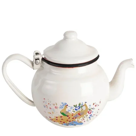 Théière émaillée vintage avec motif 12cm